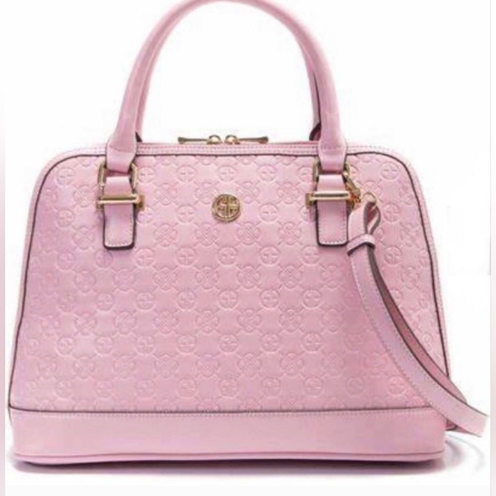 🔥NWT Giani Bernini Petal Pink Croc Embossed Dome Crossbody/Satchel Purse
